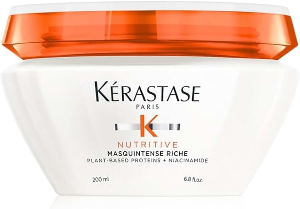 Kérastase - Nutritive Masquintense Riche - 200ml - Nutrition intense cheveux secs, Niacinamide & protéines végétales