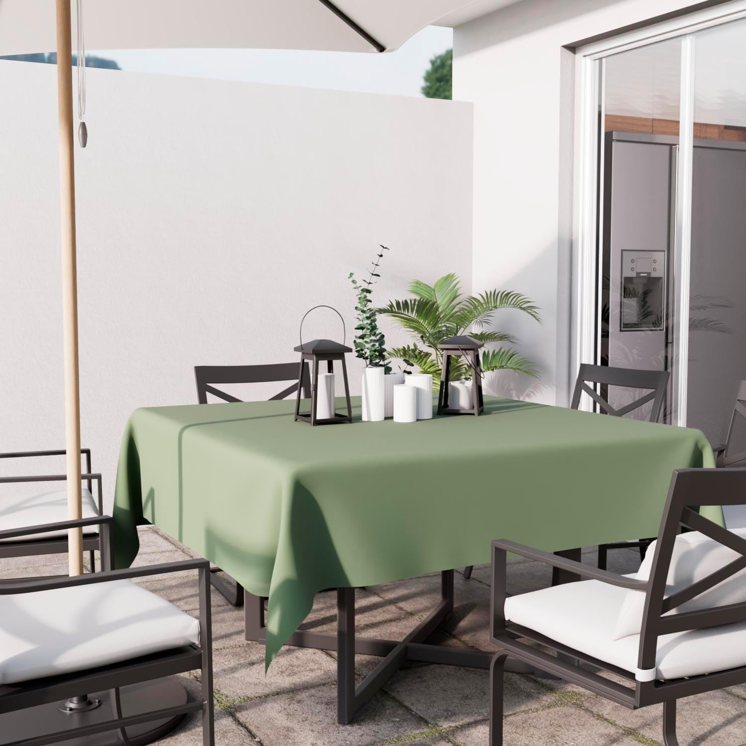 Soleil d'Ocre - Nappe Alix - 140x140 cm - polyester, anti-tâches, kaki