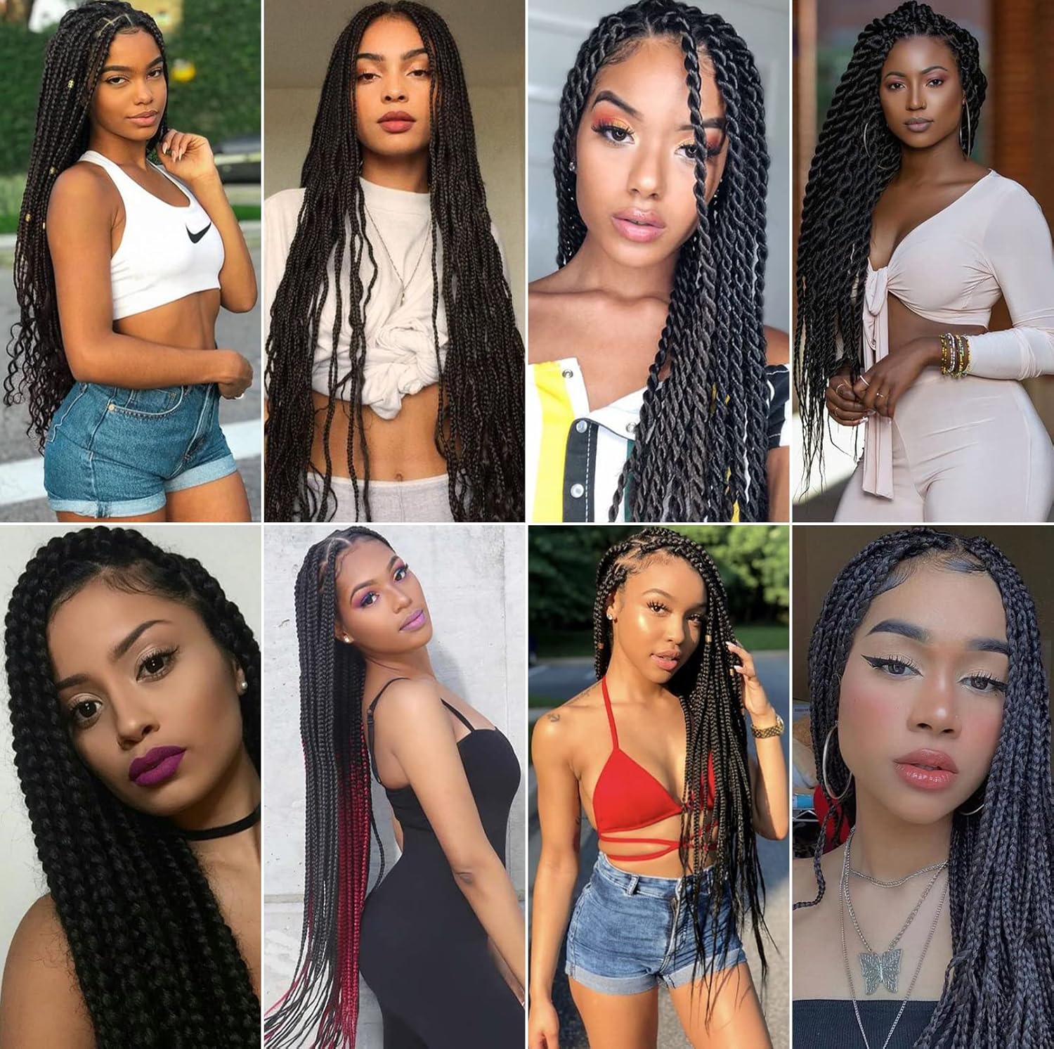 Extension cheveux tressés pré-étirés - 30 pouces - 6 paquets, kanekalon nattes afro naturelles 1B#