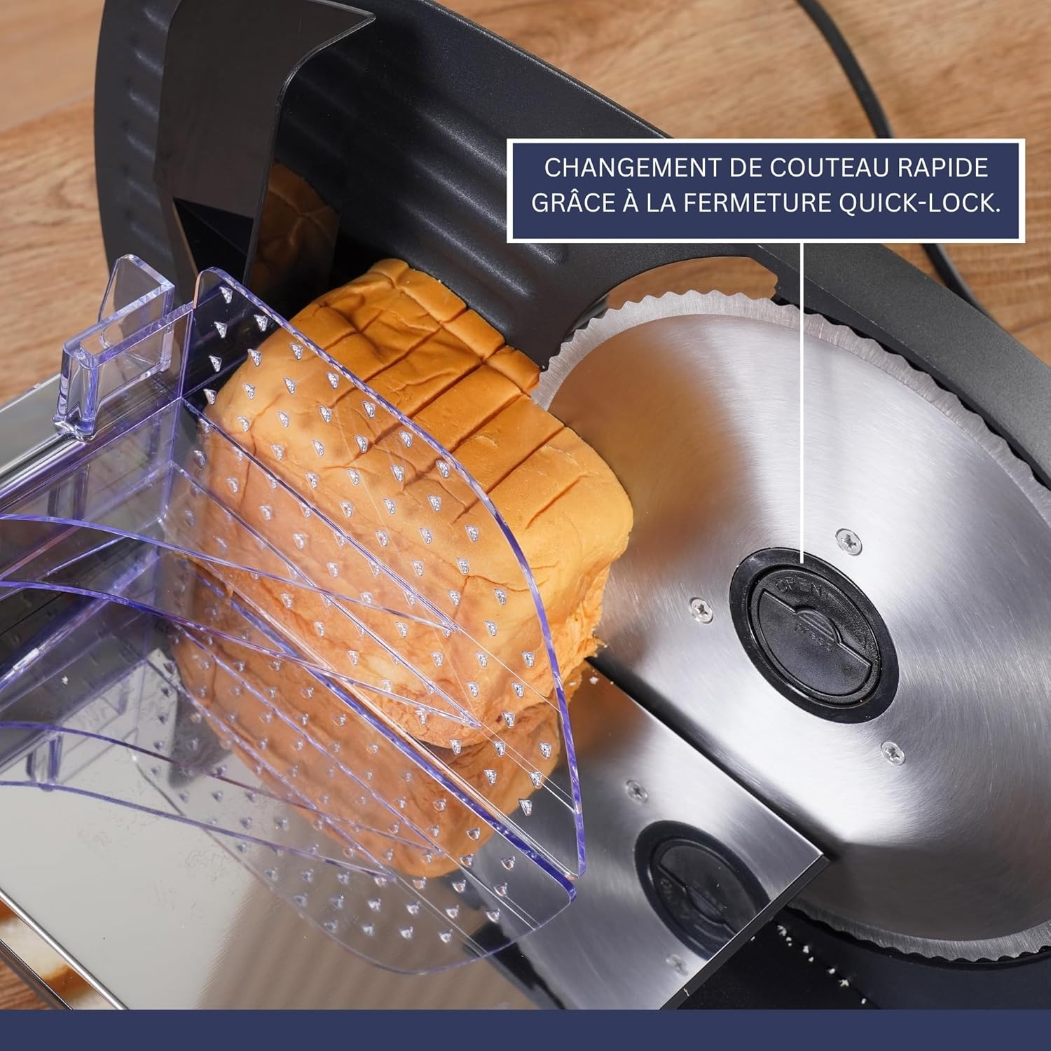 Trancheuse universelle inox 200W, lame dentelée, 0-15mm, AS190 DUAL