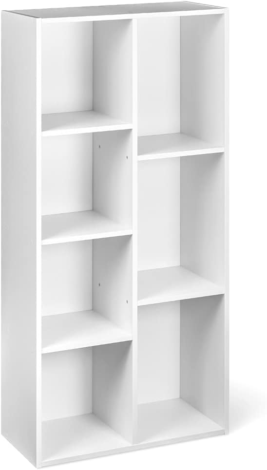 maxxi-dealz Basics - bibliothèque 7 compartiments, 50x24x106 cm, blanc