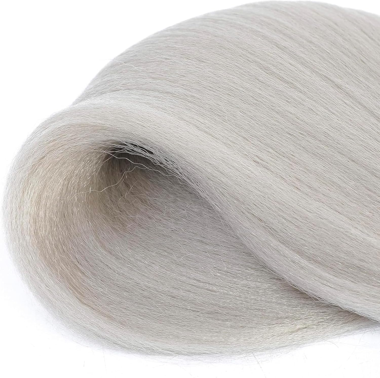 Rajout cheveux tressés pré-étirés - 30 pouces - kanekalon gris argent, 6 paquets, extensions synthétiques