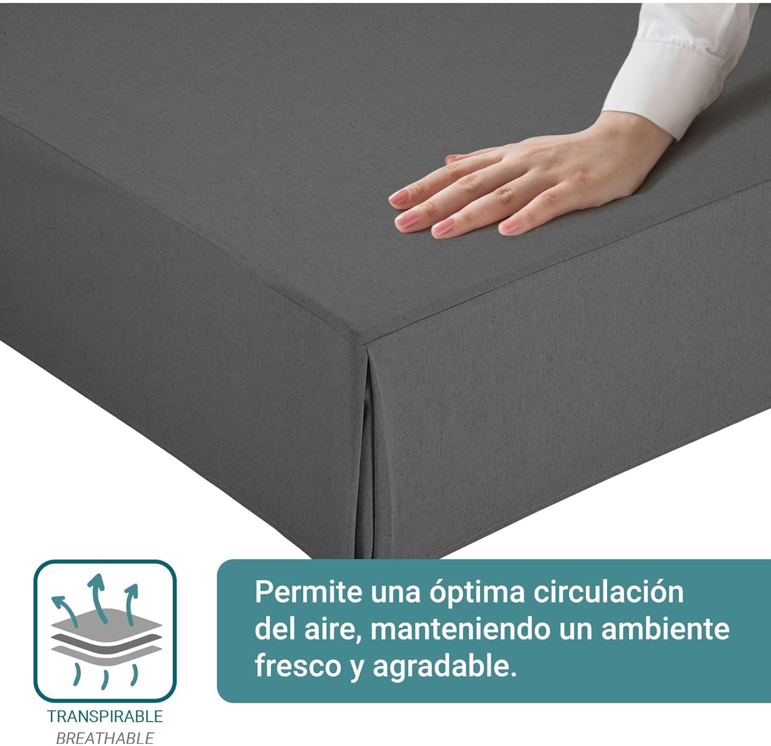 Housse de canapé - lit 80x190/200 cm - gris, antidérapant, respirant