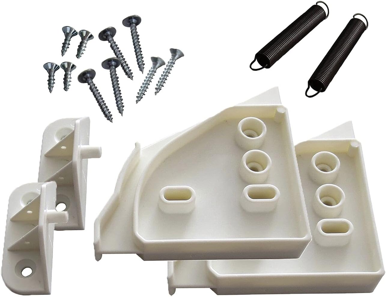 Ferrures lave-vaisselle blanc lot de 2 plastique, accessoires montage