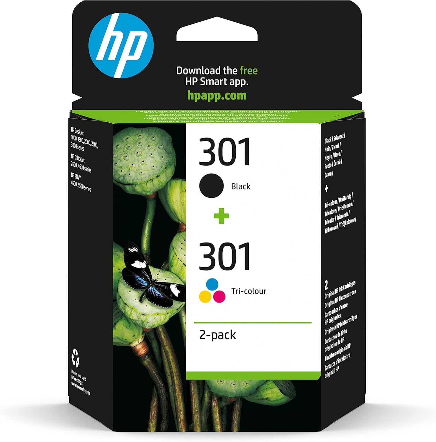 HP - Cartouches 301 DeskJet/ENVY/OfficeJet - pack noir/couleurs - N9J72AE