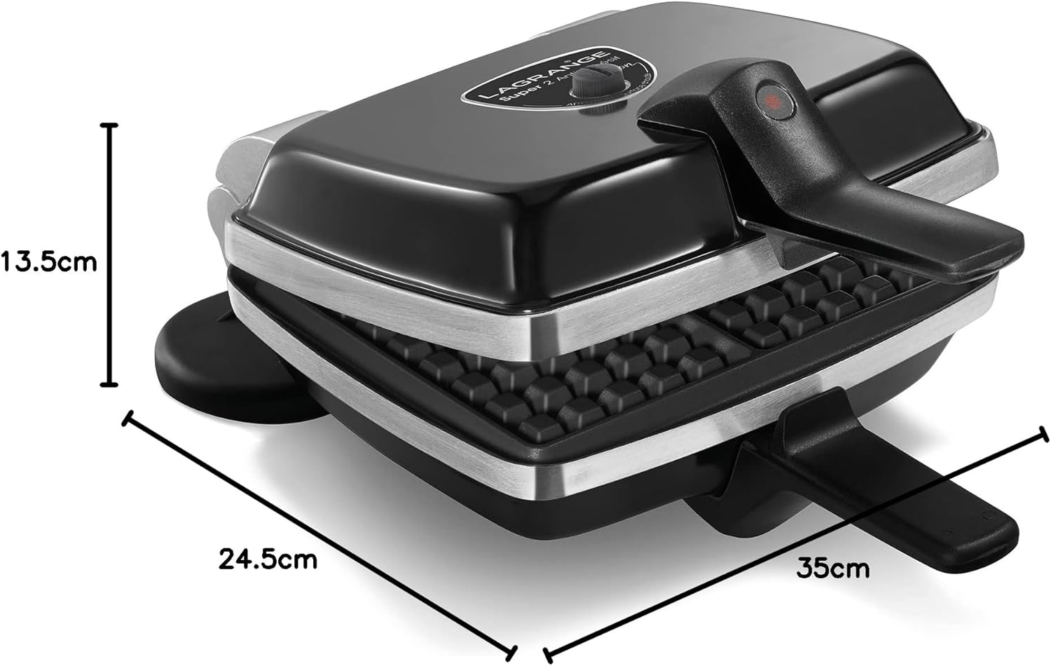 LAGRANGE - Super2 - gaufrier réversible, 2 plaques, 1000W, 039224