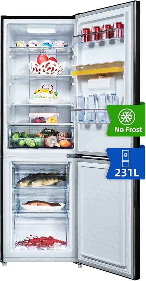 CHIQ - réfrigérateur bas inox noir 231L, No Frost, portes réversibles, FBM228NE4DE