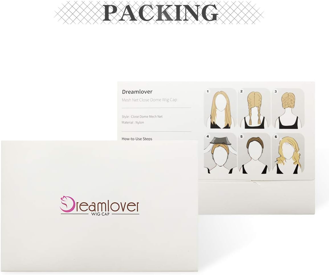 Dreamlover - Bonnet de perruque femme - noir - lot de 3, filet résistant