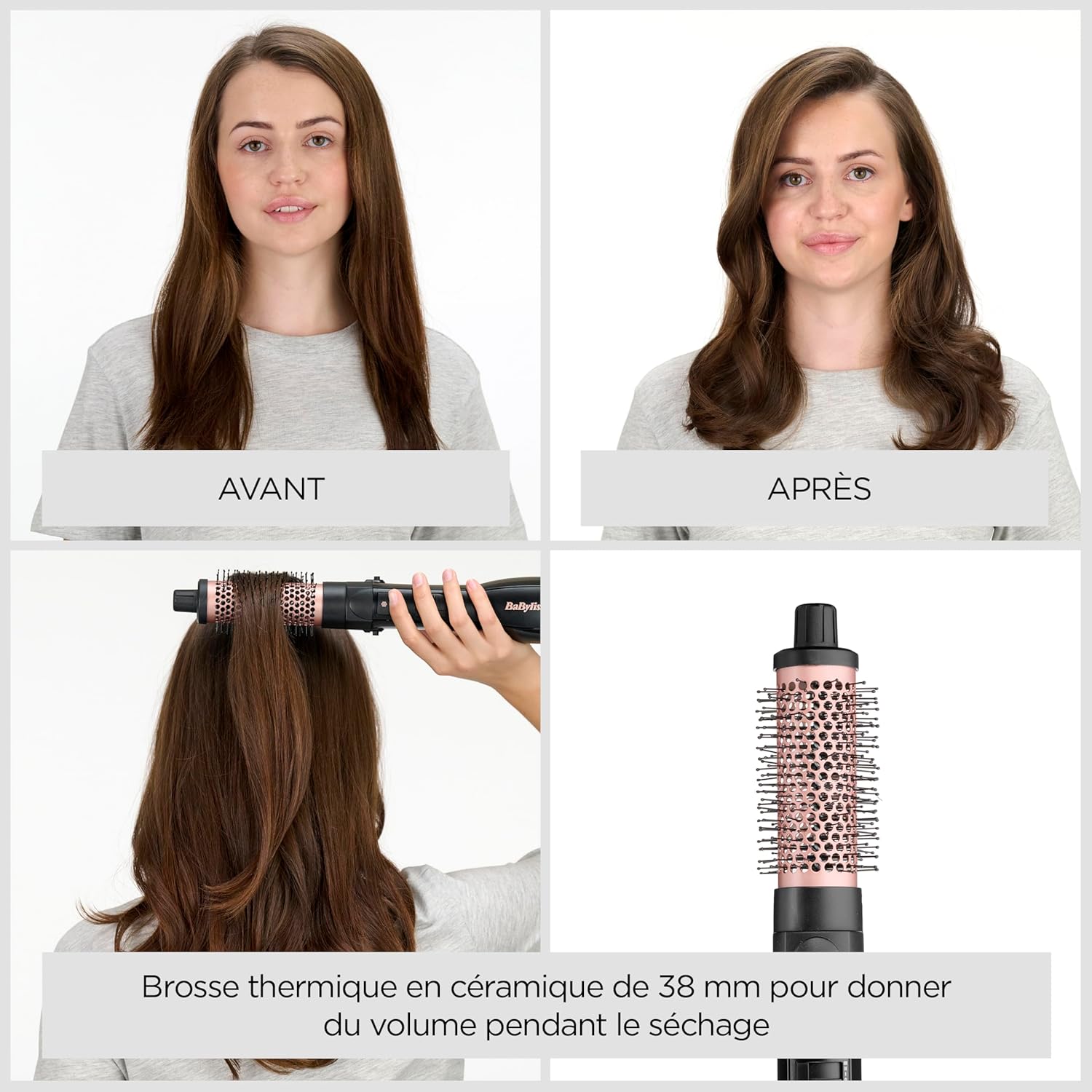 BaByliss - Brosse soufflante Smooth Finish - multistyle 4-en-1, 3 températures, fonction ionique - AS122E