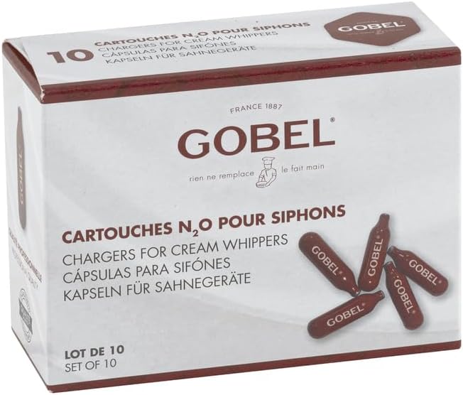 GOBEL - Lot de 10 cartouches gaz N₂0 - acier recyclable, universelles