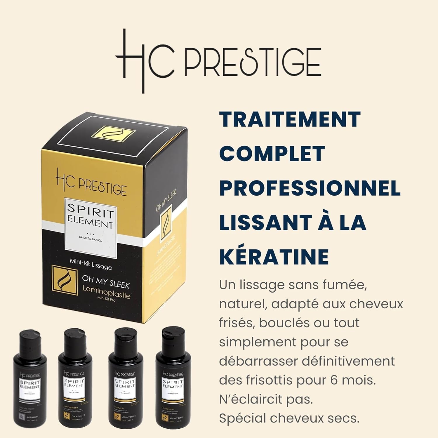 Oh My Sleek - Mini Kit Laminoplastie - 4x100ml - lissage sans formol, kératine, résultats 3 mois
