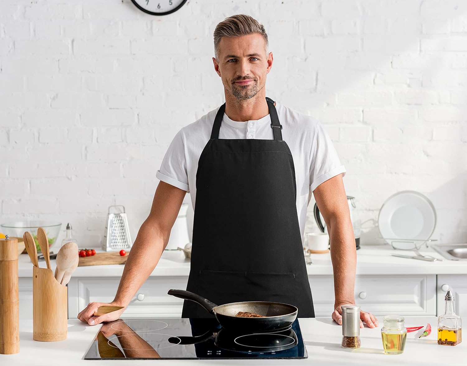 Utopia Kitchen - tablier 2 pack - bretelles réglables, 2 poches, mixte