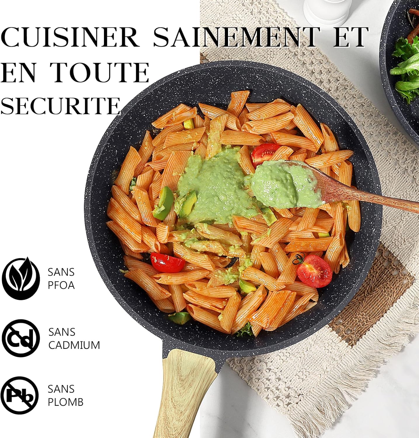 GiPP - poêle à frire granite - 24cm - antiadhésive, induction, sans PFAS/PFOA