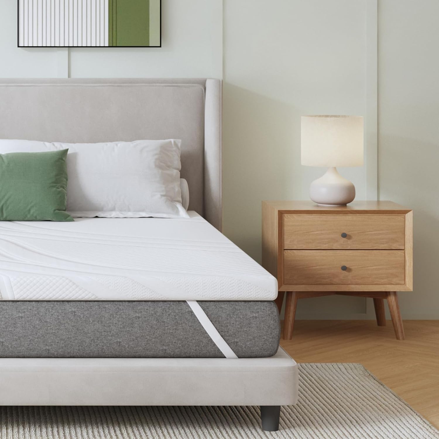 Novilla - surmatelas 7,5cm 150x190 - mémoire de forme, gel, antidérapant, lavable