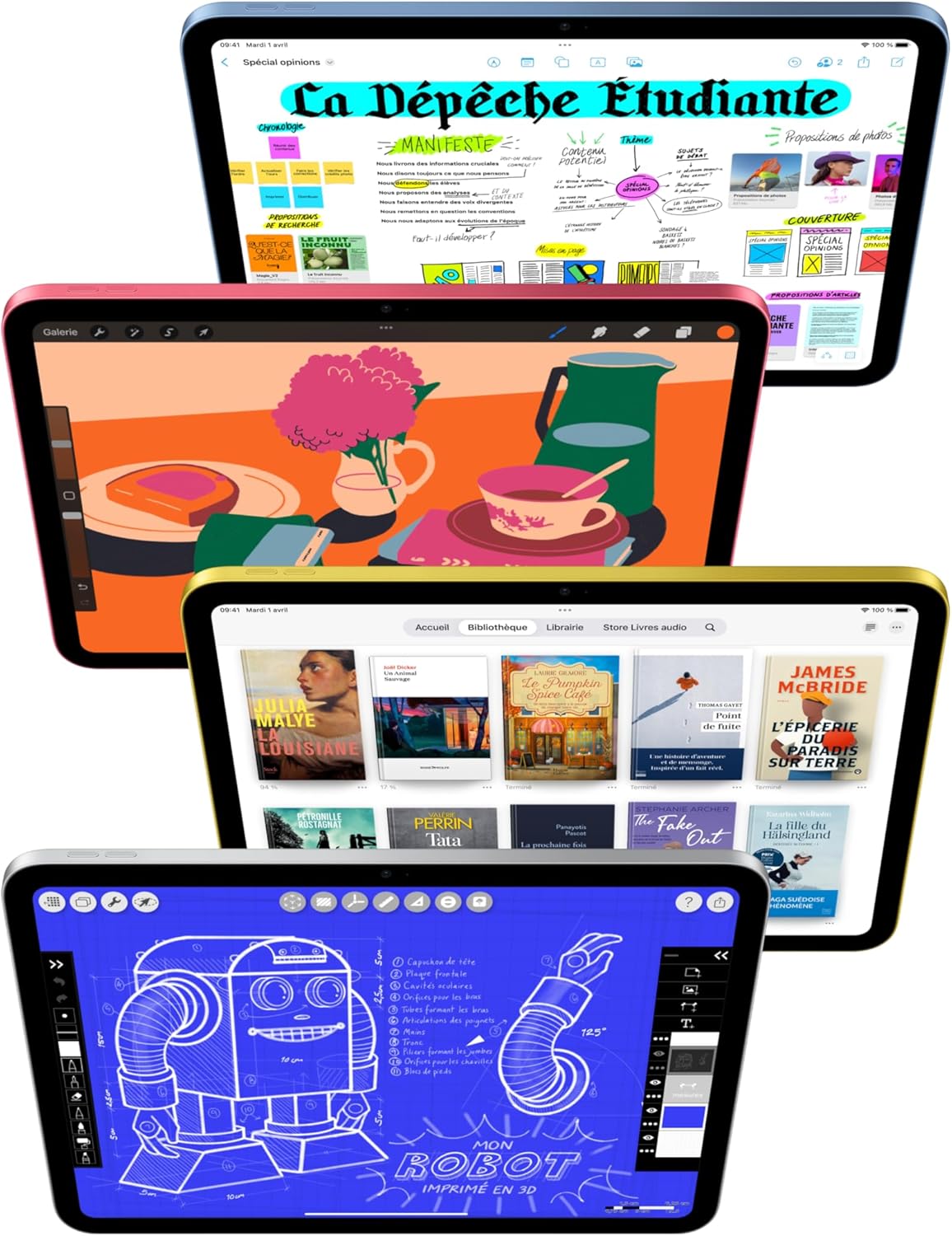 Apple - iPad (série A16) - 11'' Liquid Retina, 128 Go, Wi-Fi, Touch ID