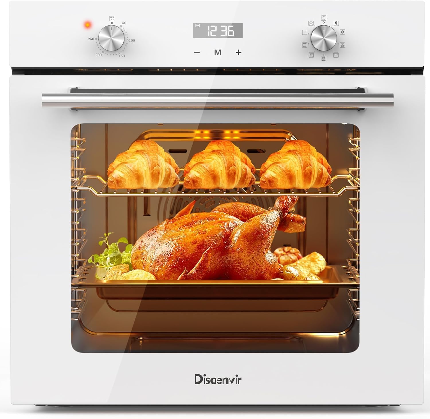 Disaenvir - four encastrable 60cm, 60L, 9 fonctions, grill, 2200W