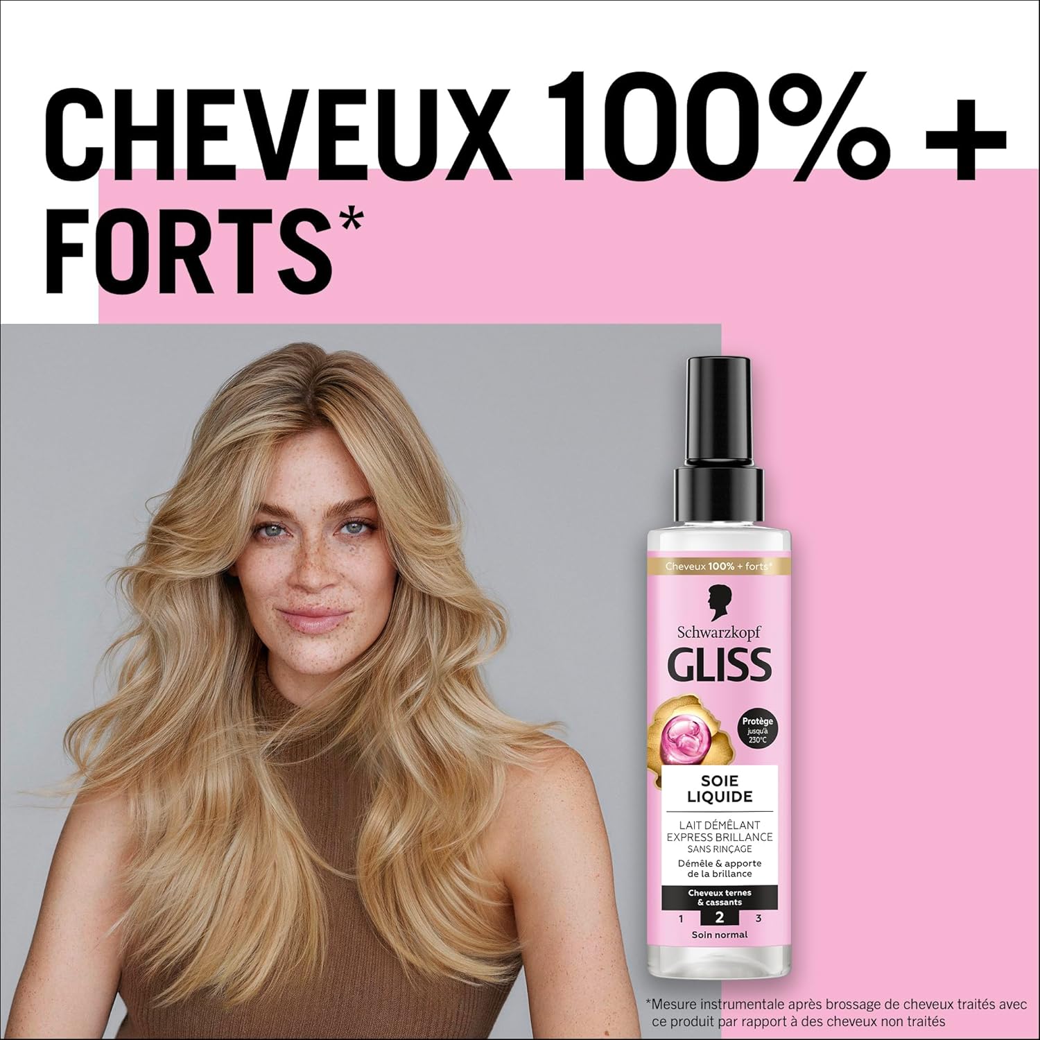 Schwarzkopf - Gliss Soie Liquide - 200ml - lait démêlant brillance, protège 230°C, sans rinçage