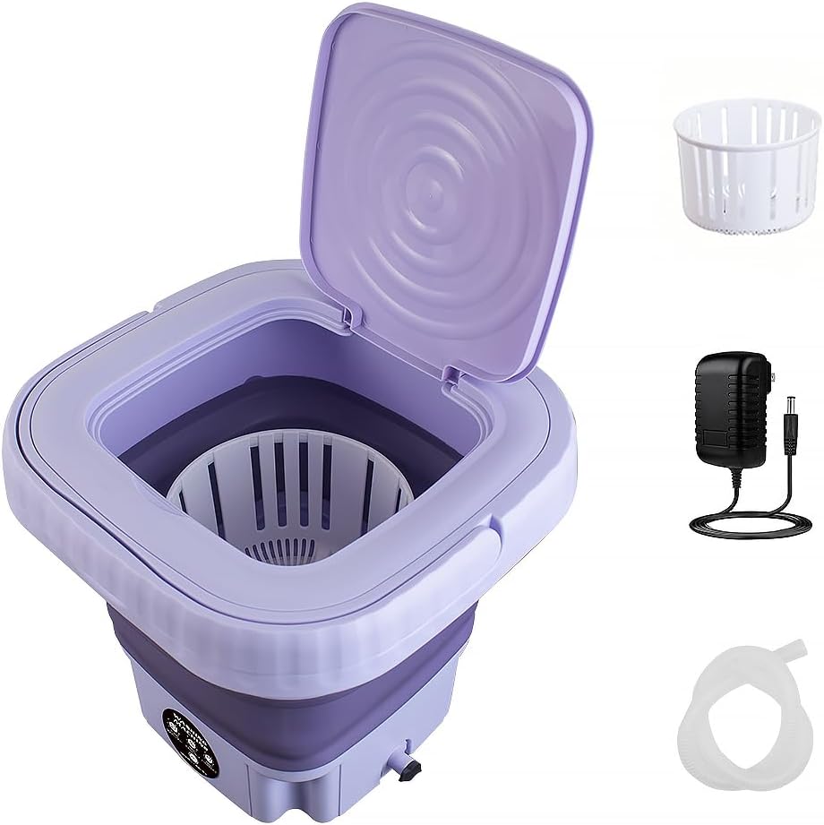 Mini machine à laver pliable - compacte, portable, vidange, voyage