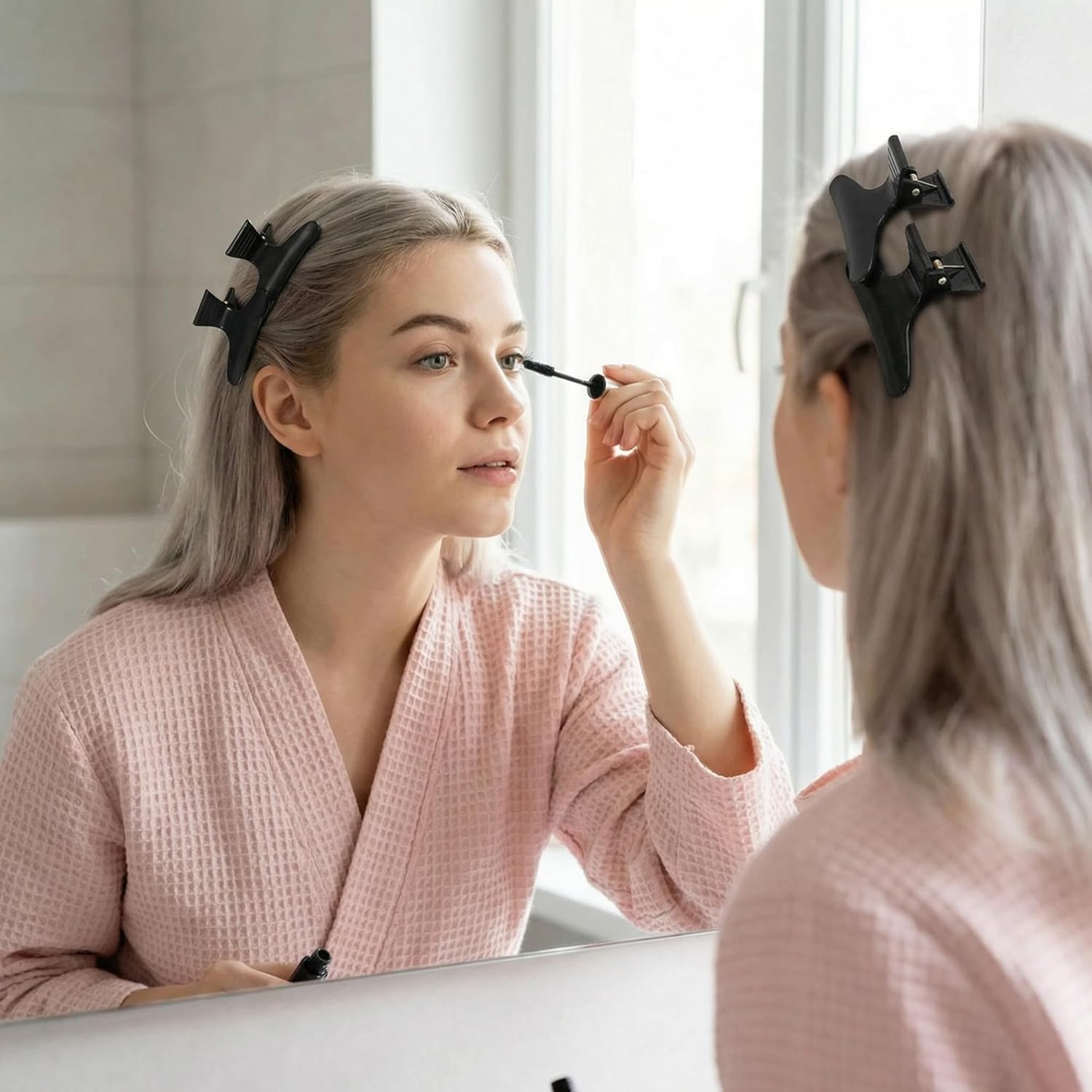 Grapelet - pince à cheveux papillon - 12x - plastique noir, coiffure filles