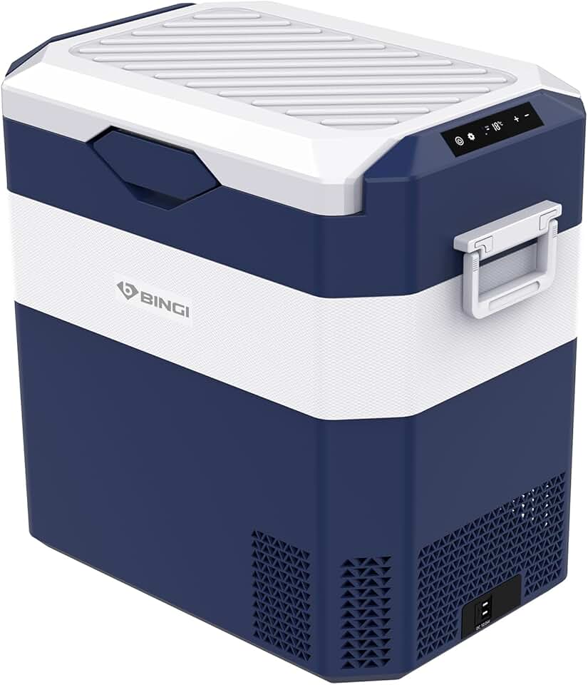 BINGI - glacière à compression 42L - refroidit jusqu’à -18°C, 12/24/220V