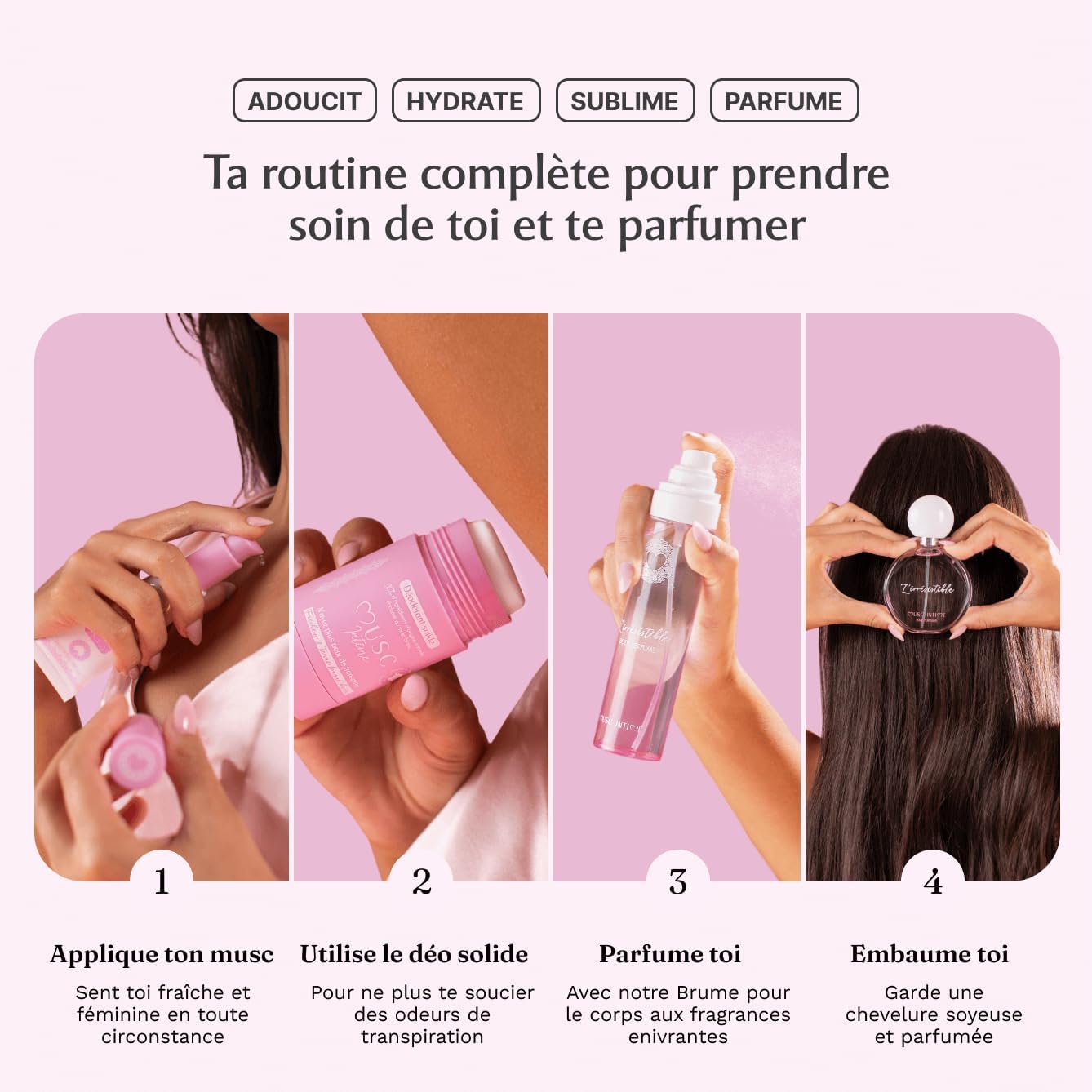 MUSC INTIME - Parfum Cheveux L'Irrésistible - 50ml - Hydrate et parfume toute la journée