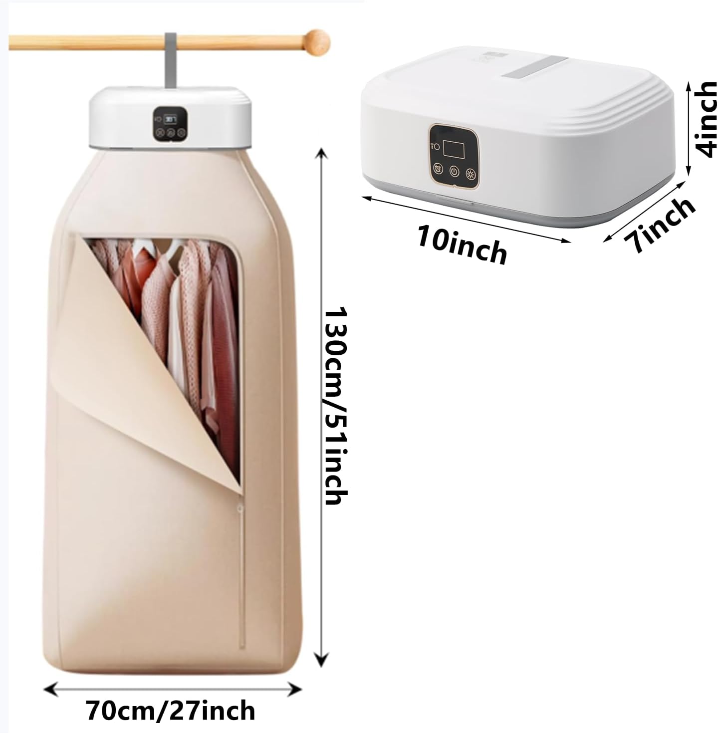 Mini sèche-linge - pompe à chaleur - minuterie 1-8H, UV, télécommande