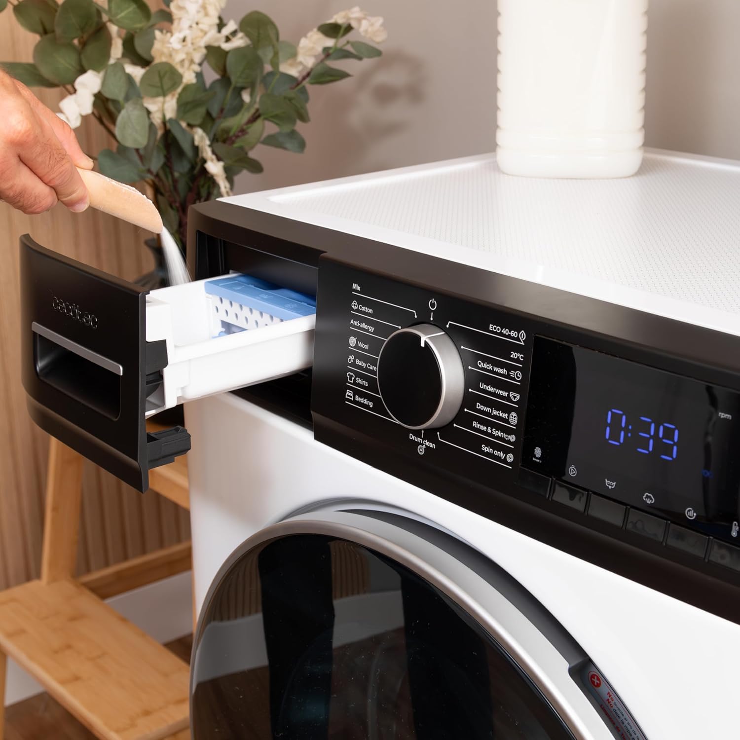 Cecotec - Bolero DressCode 10610 - 10kg, frontal, 1400rpm, vapeur, 15 programmes, Inverter 10610