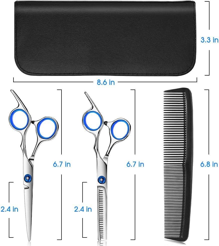 Kit Ciseaux de Coiffure - inox 10 pcs - pro salon maison - JDF10P