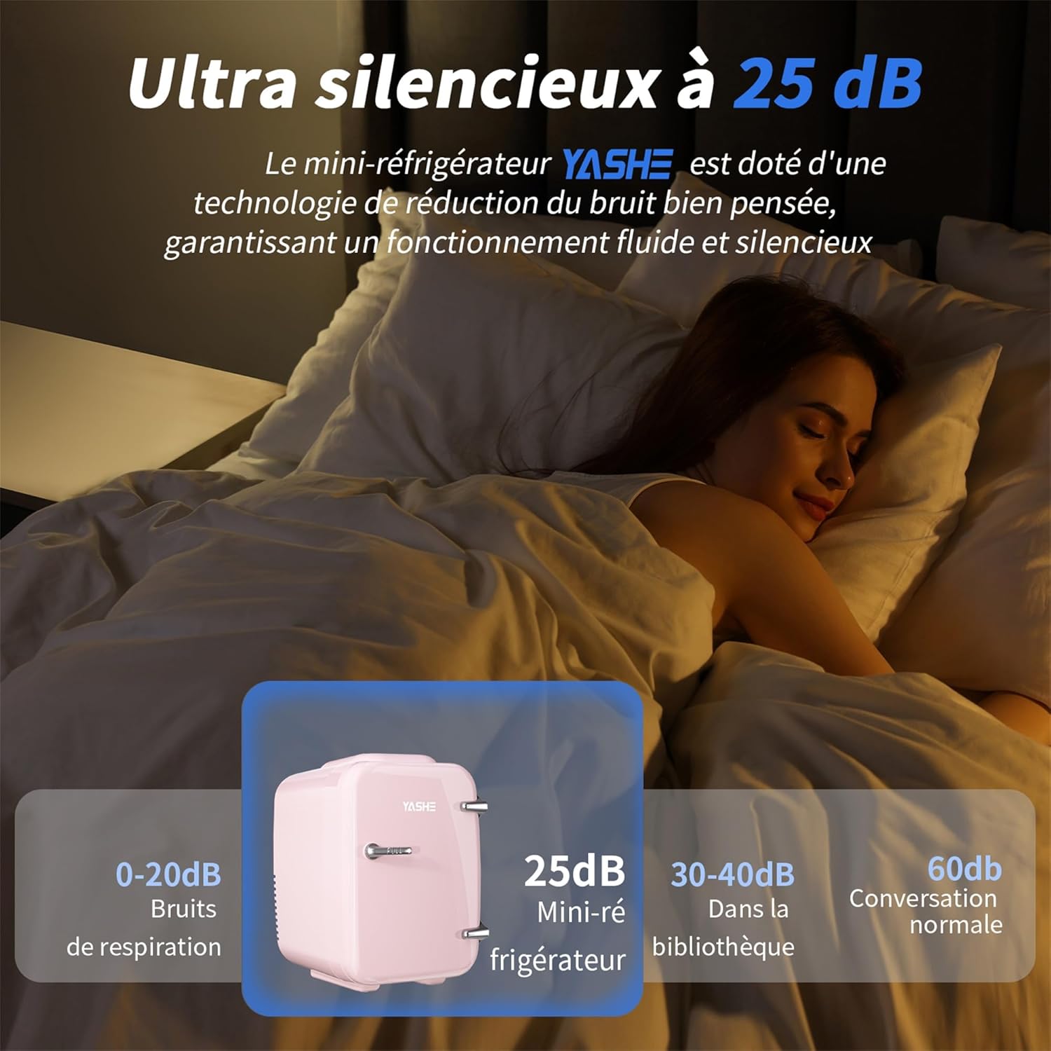 YASHE - Mini Frigo 4L - compact, thermoélectrique, bureau/voiture