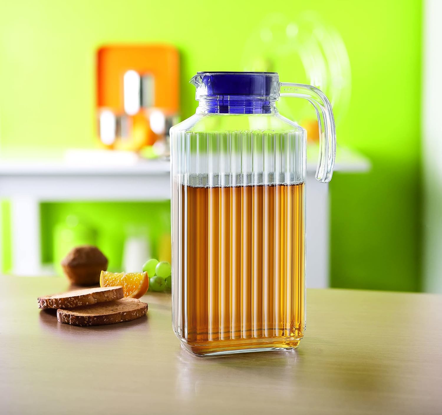 Luminarc - Quadro (Arcoroc) - 1,7L - pichet réfrigérateur, couvercle blanc, lot de 2