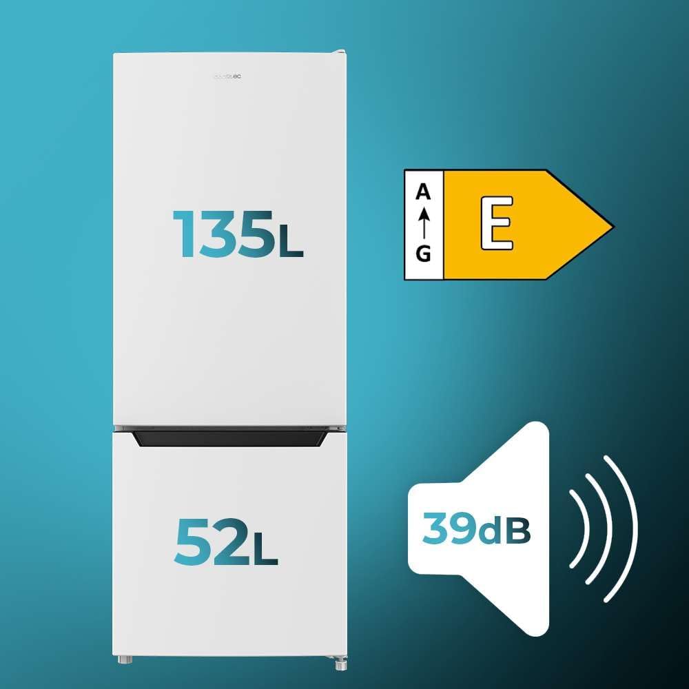 Cecotec - Bolero CoolMarket Combi - 169cm, 117L, Fast Cooling, classe E, 205 DF