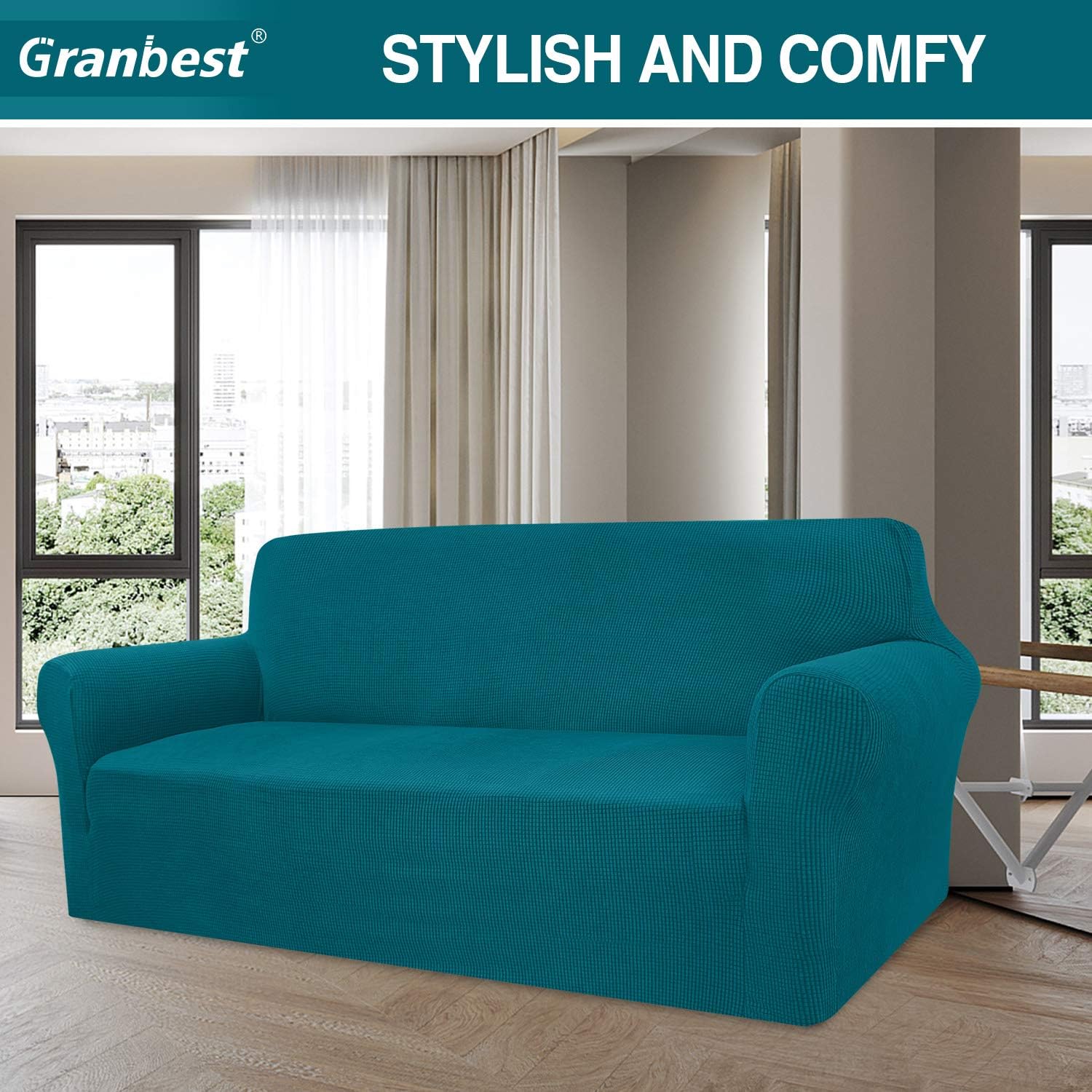 Granbest - Housse Jacquard 4 places - protection canapé salon, animaux