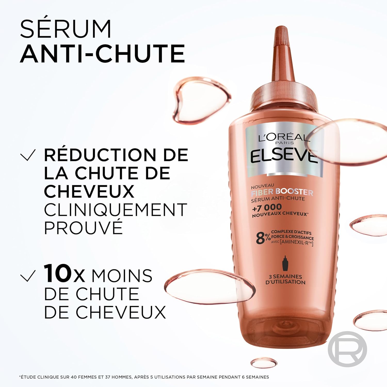 L'Oréal Paris - Elseve Fiber Booster - sérum anti-chute 6 semaines - stimule pousse, densité, Aminexil-R